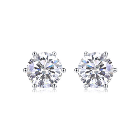 MJ-65 D Color Moissanite Lab Diamond Stud Earring For Women 925 Sterling Silver Wedding Engagement Ear Studs Jewelry